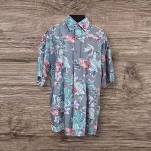 ⭐️Cooke Street Honolulu Fish Pattern Button-Up Shirt Size XL